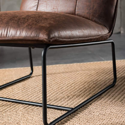 Living Room 25.2'' Wide Armless Accent Chair with Metal Frame