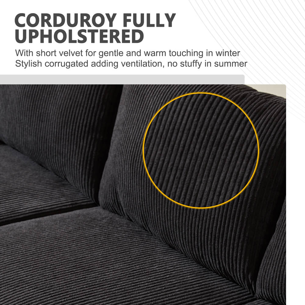 Living Room Sofa Reversible Chaise 100.40" Wide with Ottoman