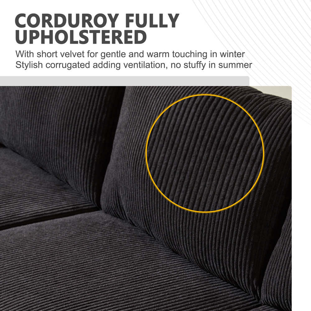 Living Room Sofa Reversible Chaise 100.40" Wide with Ottoman