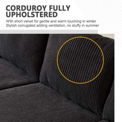 Living Room Sofa Reversible Chaise 100.40" Wide with Ottoman