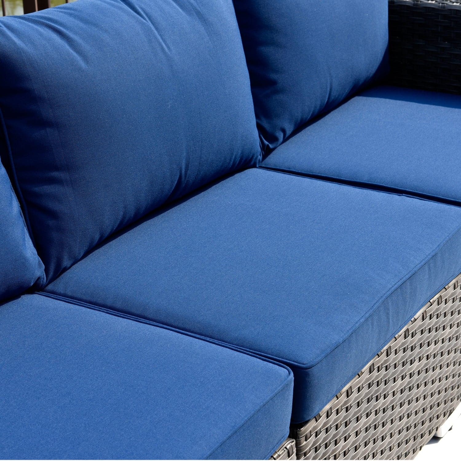 Outdoor Sectional Furniture 9-Piece with Cushions and Table