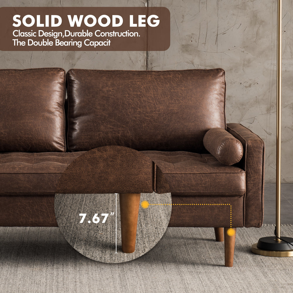 69.68'' Living Room Sofa with Square Arm and Button-Tufted