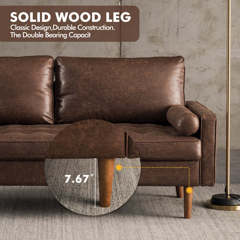 69.68'' Living Room Sofa with Square Arm and Button-Tufted