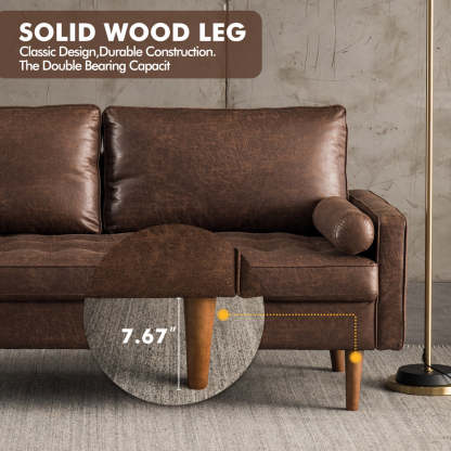 69.68'' Living Room Sofa with Square Arm and Button-Tufted