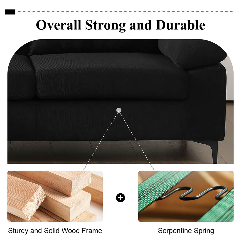 Living Room Sofa Reversible Chaise 100.40" Wide with Ottoman
