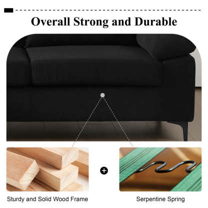 Living Room Sofa Reversible Chaise 100.40" Wide with Ottoman