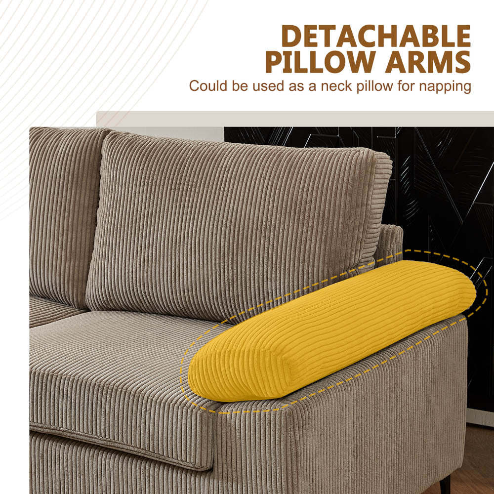 Living Room Sofa Reversible Chaise 100.40" Wide with Ottoman