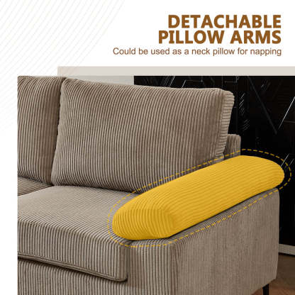 Living Room Sofa Reversible Chaise 100.40" Wide with Ottoman