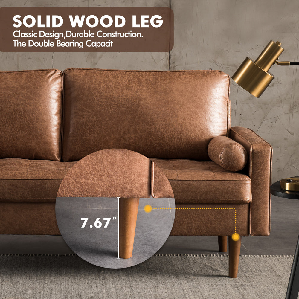 69.68'' Living Room Sofa with Square Arm and Button-Tufted