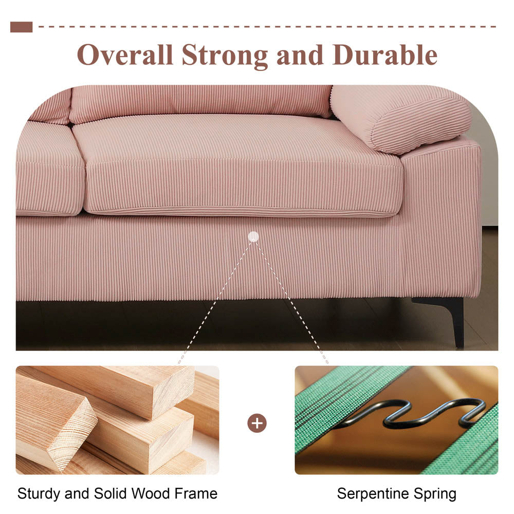 Living Room Sofa Reversible Chaise 100.40" Wide with Ottoman