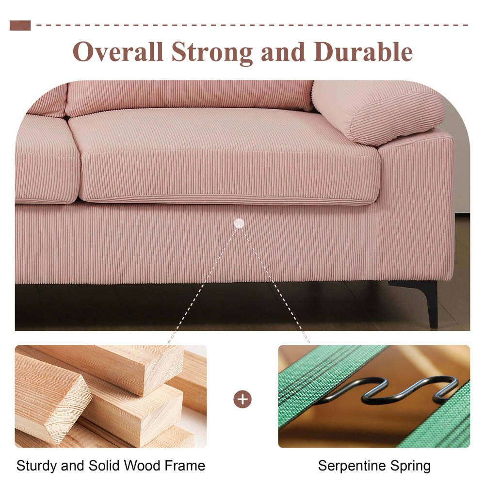 Living Room Sofa Reversible Chaise 100.40" Wide with Ottoman