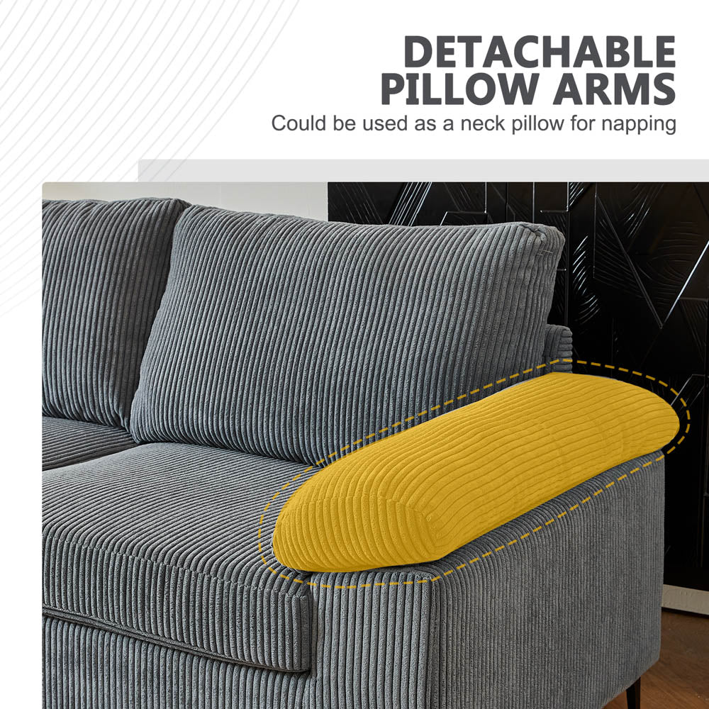 Living Room Sofa Reversible Chaise 100.40" Wide with Ottoman