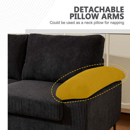 Living Room Sofa Reversible Chaise 100.40" Wide with Ottoman