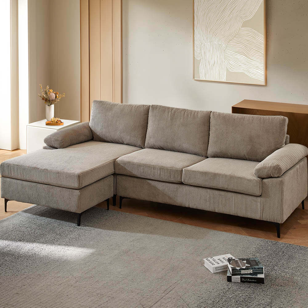 Living Room Sofa Reversible Chaise 100.40" Wide with Ottoman