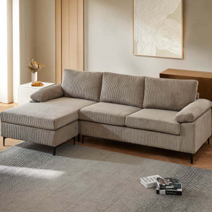 Living Room Sofa Reversible Chaise 100.40" Wide with Ottoman