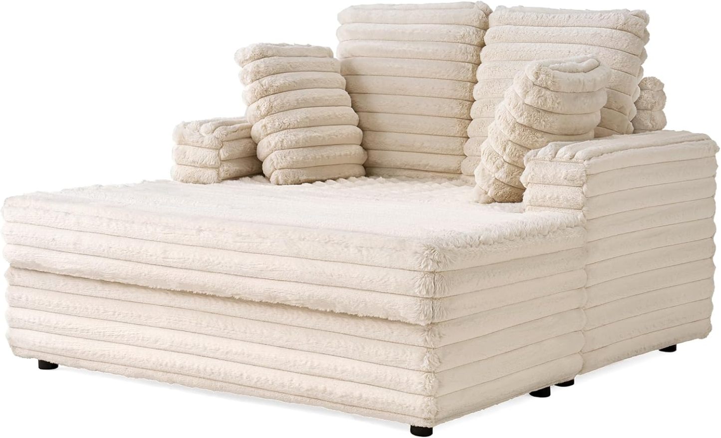53 Inch Indoor Recliner, Upholstered Sofa Bed with Cushions and Armrests, Sleeper Chair - Plush Chair Bed for Living Room