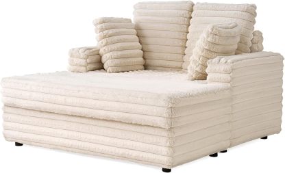 53 Inch Indoor Recliner, Upholstered Sofa Bed with Cushions and Armrests, Sleeper Chair - Plush Chair Bed for Living Room