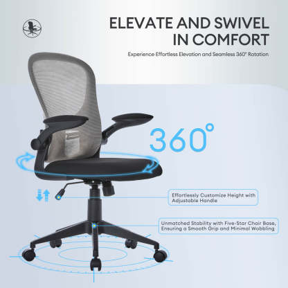 Ergonomic Adjustable Mesh Office Chair, Lumbar Support, 4 Colors