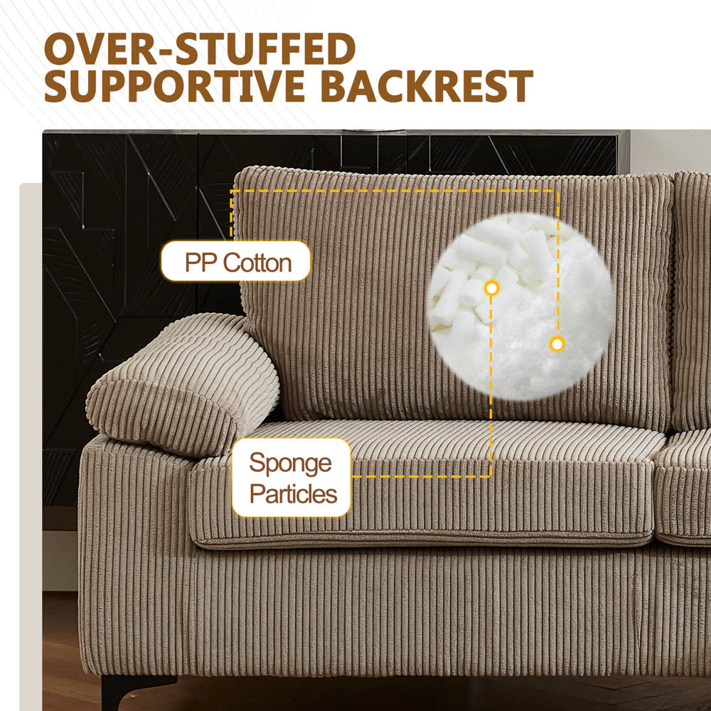 Living Room Sofa Reversible Chaise 100.40" Wide with Ottoman