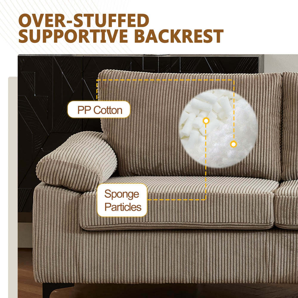 Living Room Sofa Reversible Chaise 100.40" Wide with Ottoman
