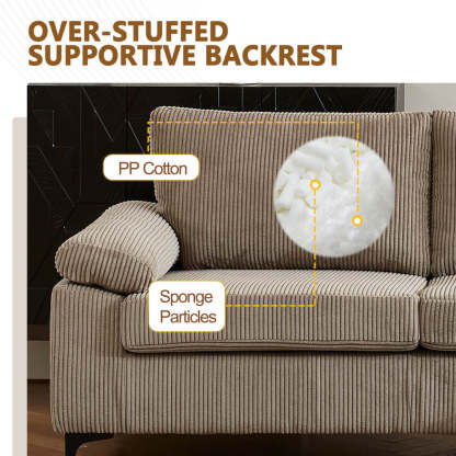 Living Room Sofa Reversible Chaise 100.40" Wide with Ottoman