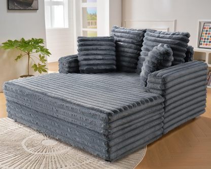 53 Inch Indoor Recliner, Upholstered Sofa Bed with Cushions and Armrests, Sleeper Chair - Plush Chair Bed for Living Room