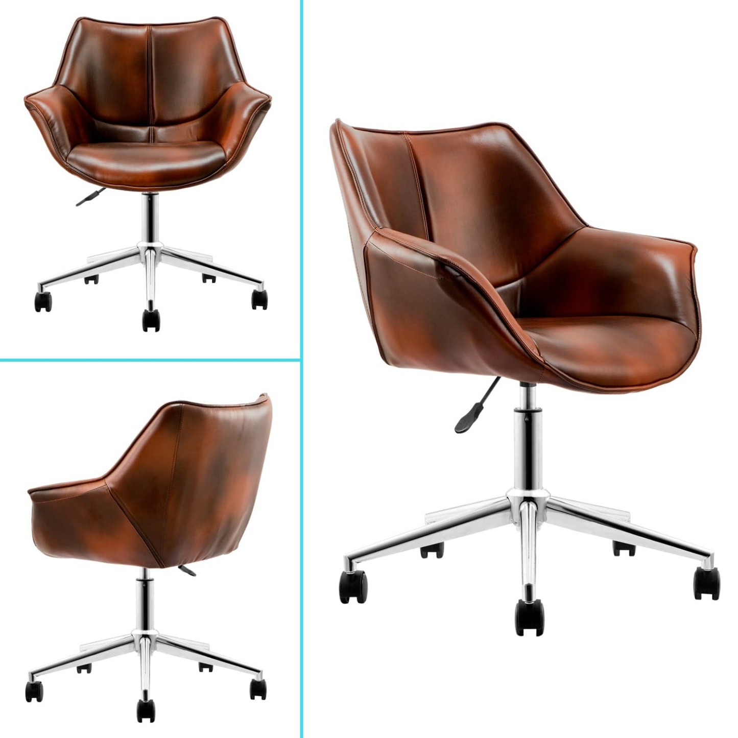 Office Chair, Faux Leather (Pu) For Home Office
