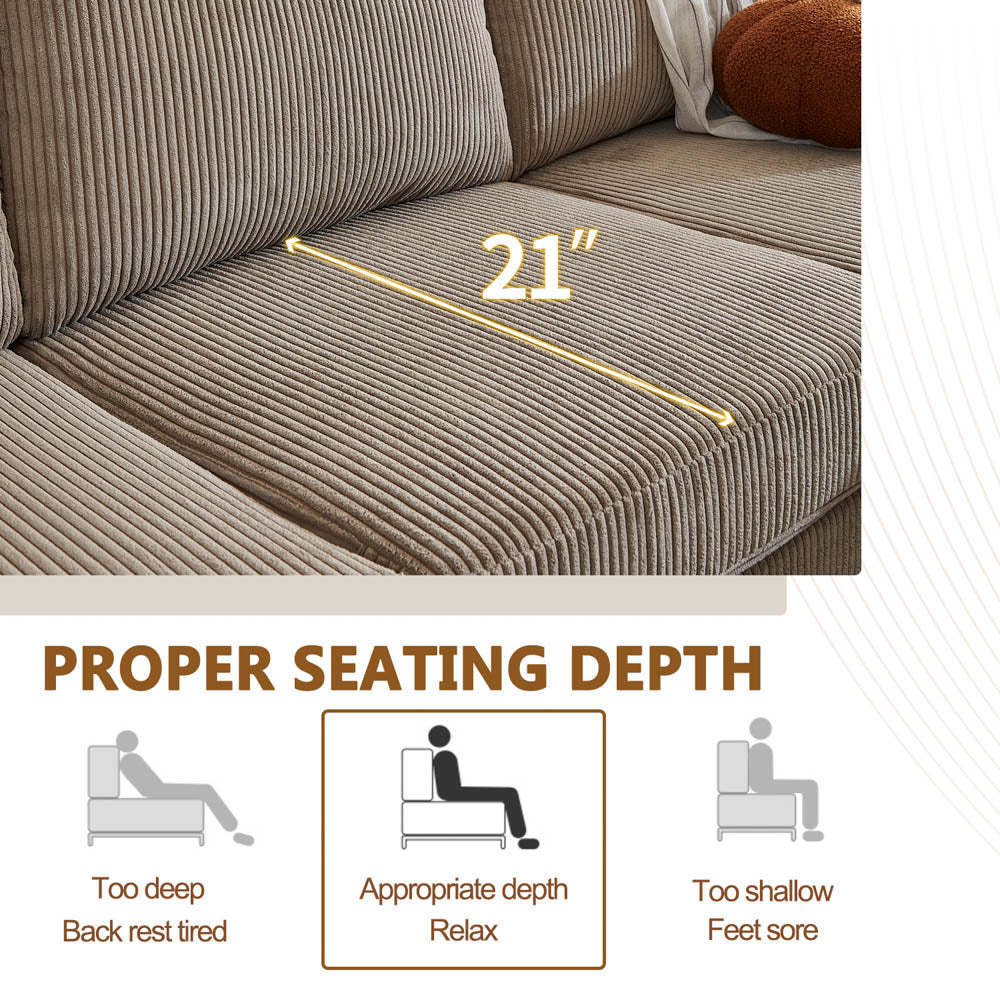 Living Room Sofa Reversible Chaise 100.40" Wide with Ottoman