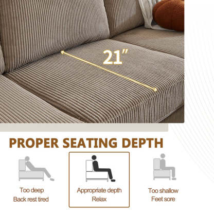 Living Room Sofa Reversible Chaise 100.40" Wide with Ottoman
