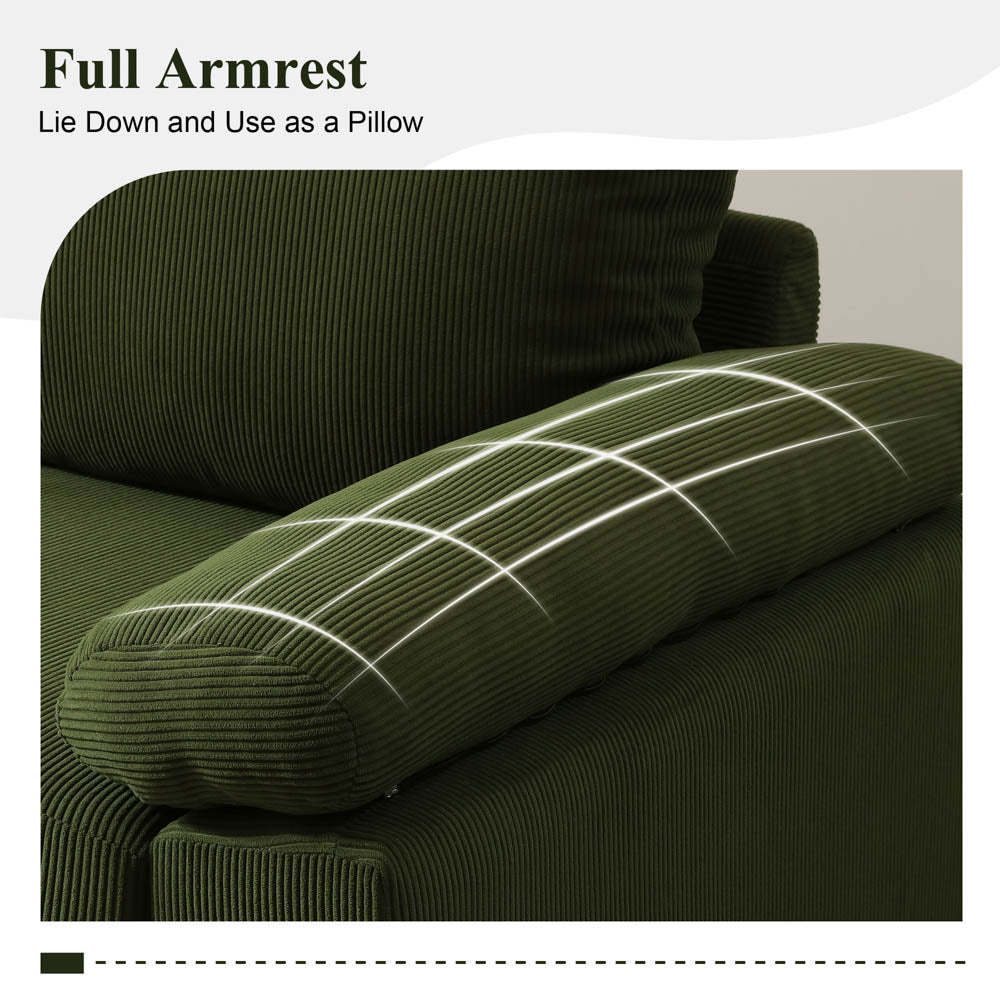 Living Room Sofa Reversible Chaise 100.40" Wide with Ottoman