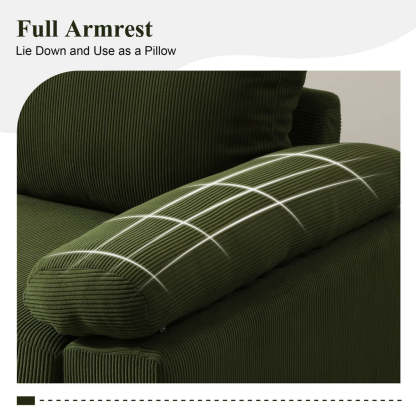 Living Room Sofa Reversible Chaise 100.40" Wide with Ottoman
