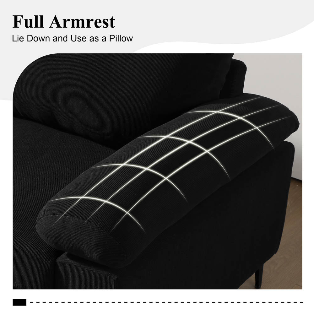 Living Room Sofa Reversible Chaise 100.40" Wide with Ottoman