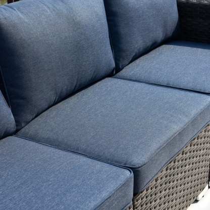 Outdoor Sectional Furniture 9-Piece with Cushions and Table