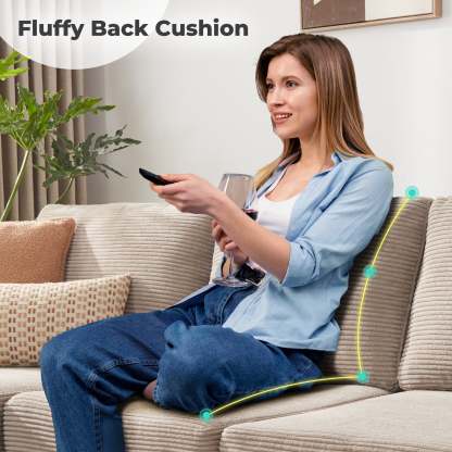 97"  Modern Corduroy L Shaped Couch