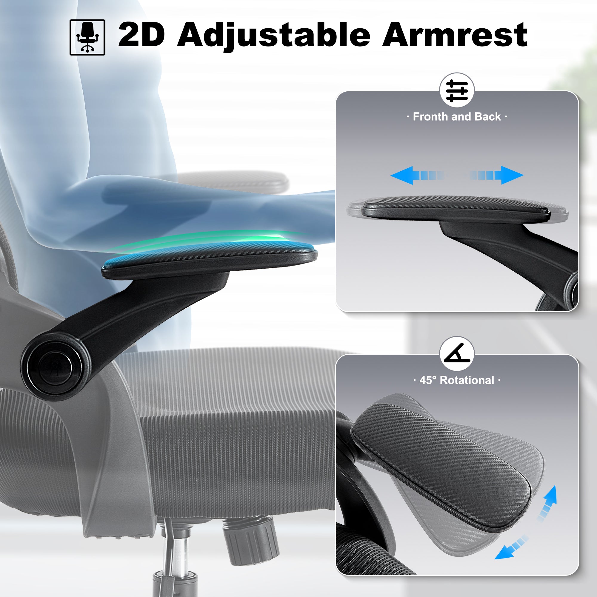 Office Chair, Ergonomic High Back,Adjustable Armrests