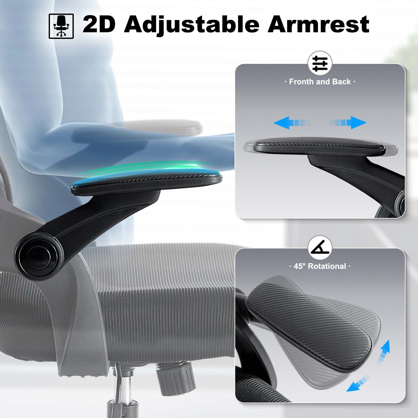 Office Chair, Ergonomic High Back,Adjustable Armrests