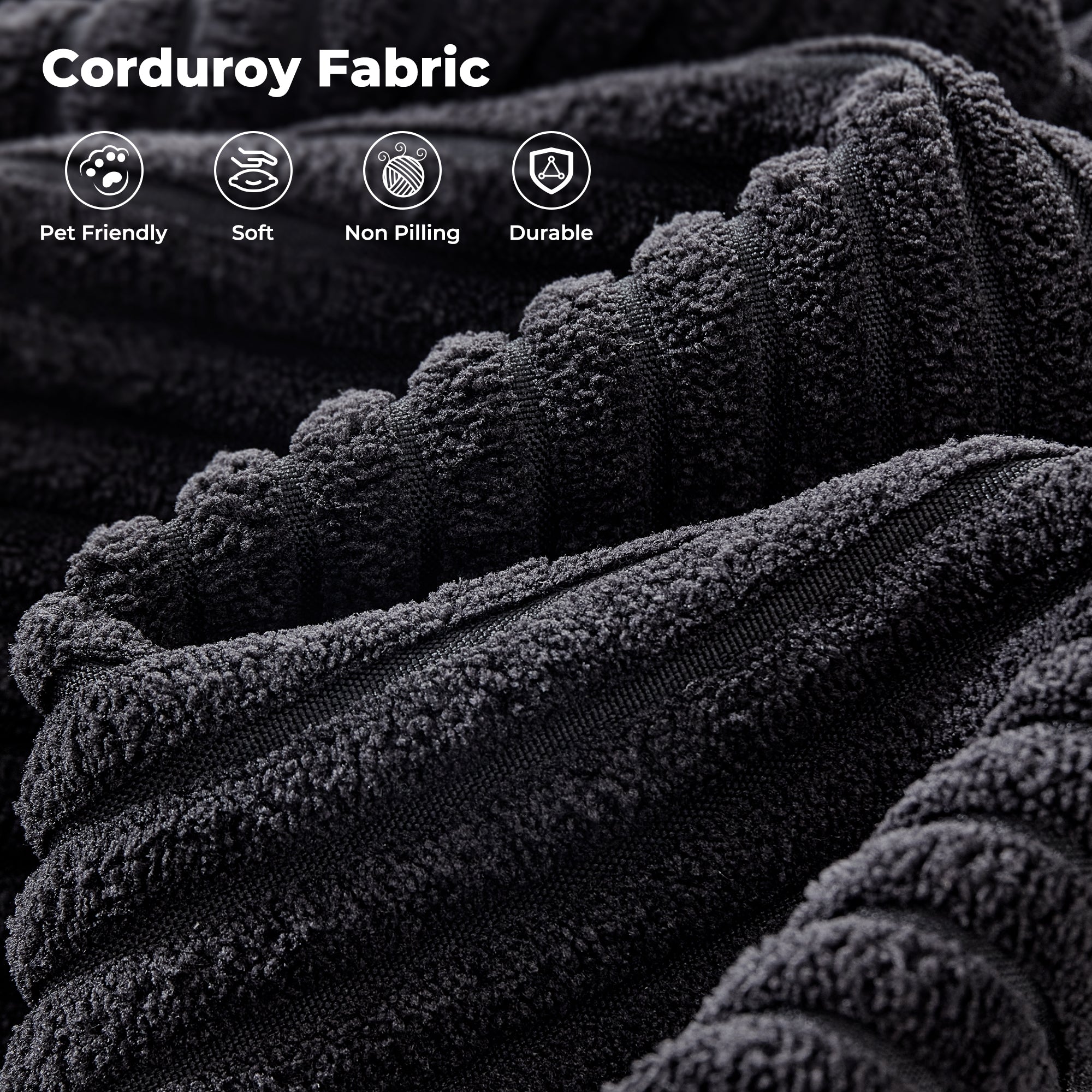 97"  Modern Corduroy L Shaped Couch