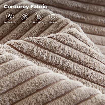 97"  Modern Corduroy L Shaped Couch