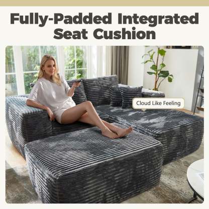 80"Modular Couch with Chaise&Ottoman, Sleeper Sofa, No Assembly Required