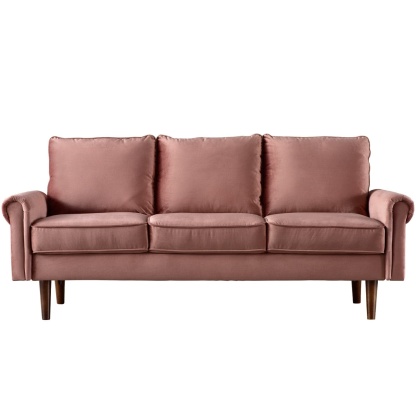 Living Room 73.6'' Wide Suede or Line Fabric Sofa, 6 Colors