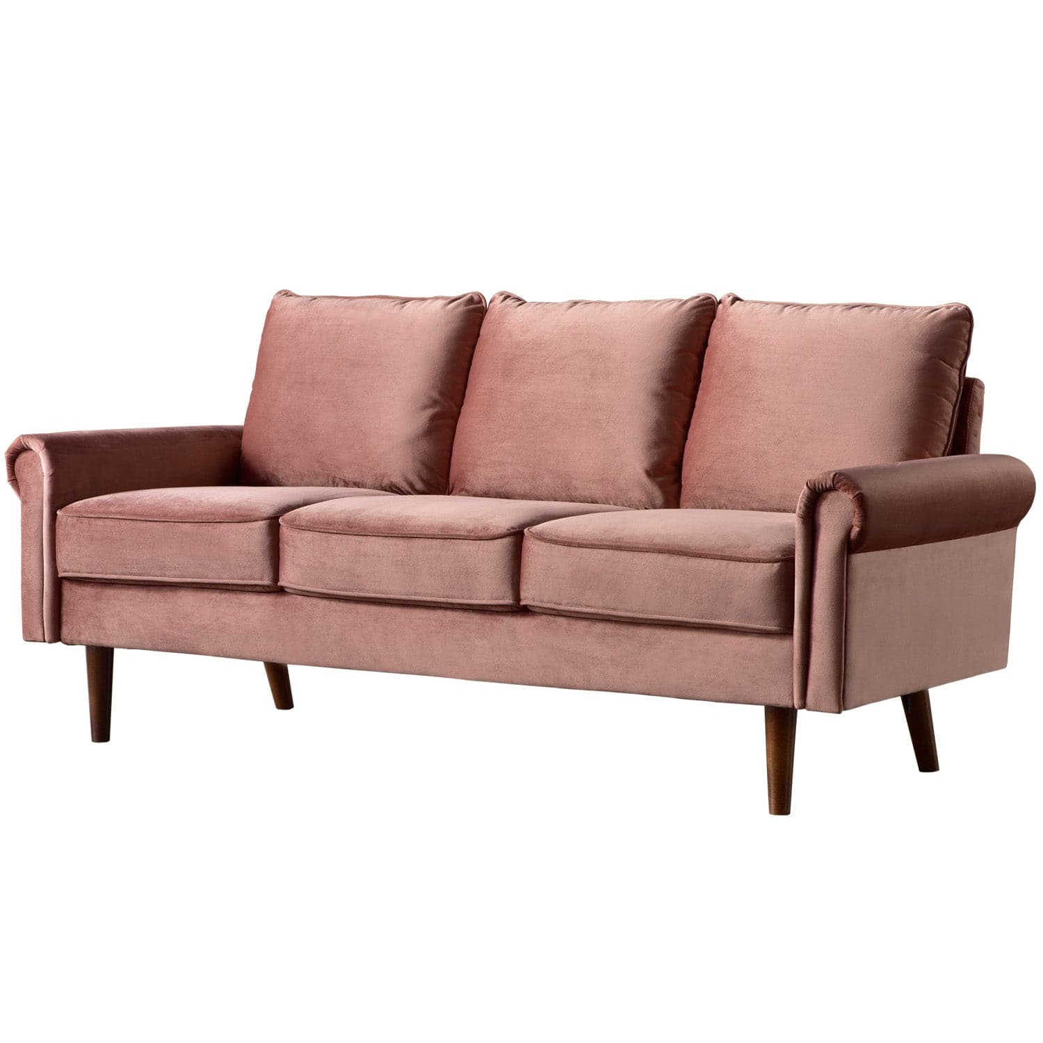 Living Room 73.6'' Wide Suede or Line Fabric Sofa, 6 Colors