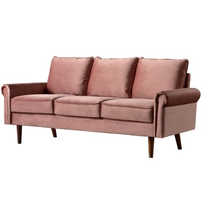 Living Room 73.6'' Wide Suede or Line Fabric Sofa, 6 Colors