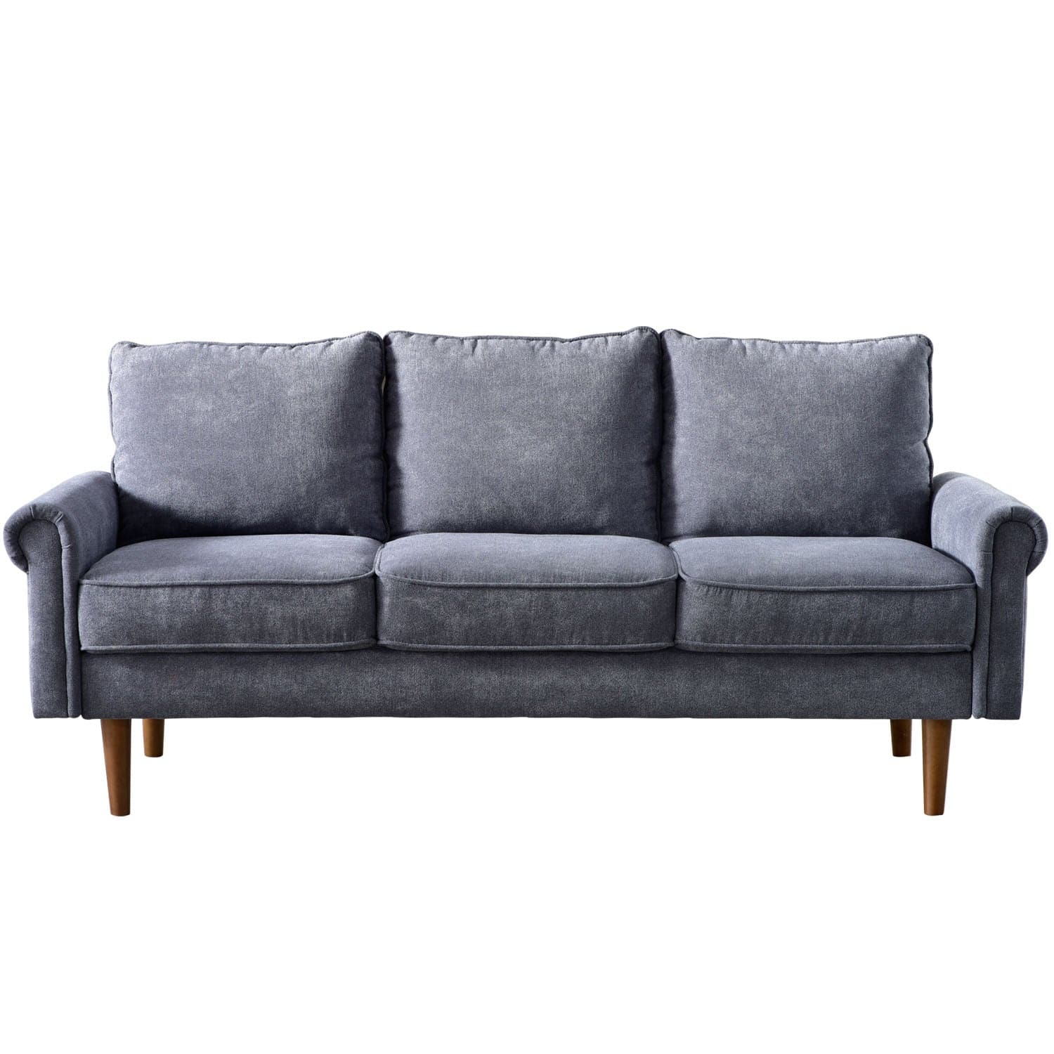 Living Room 73.6'' Wide Suede or Line Fabric Sofa, 6 Colors