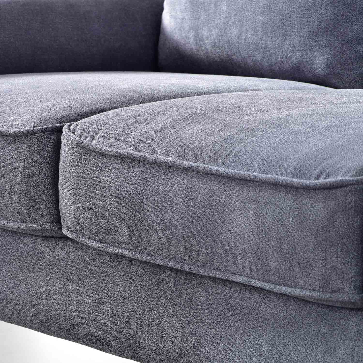 Living Room 73.6'' Wide Suede or Line Fabric Sofa, 6 Colors