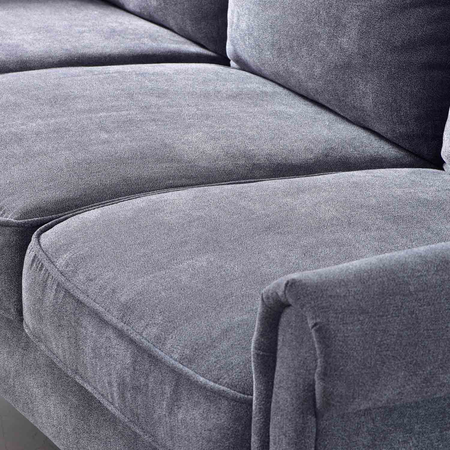 Living Room 73.6'' Wide Suede or Line Fabric Sofa, 6 Colors