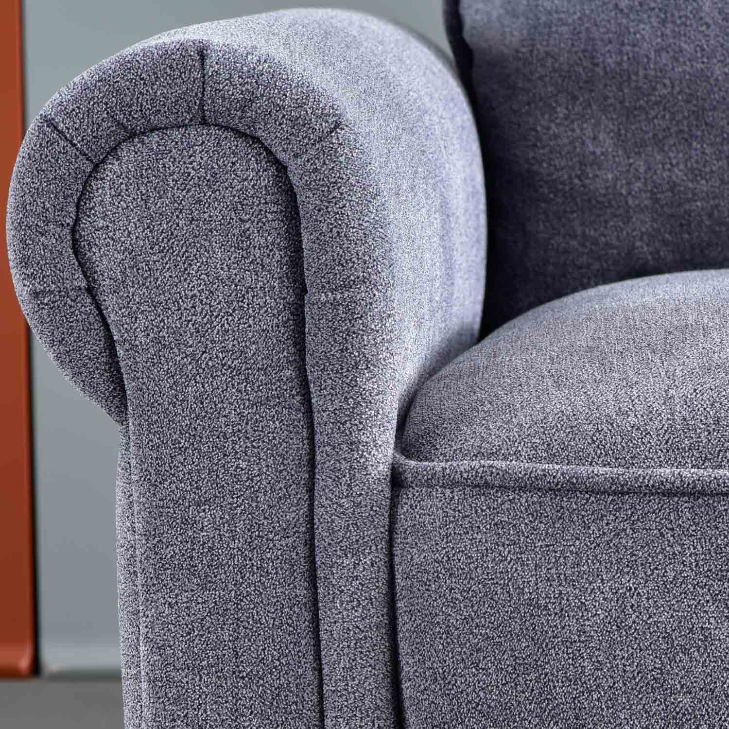 Living Room 73.6'' Wide Suede or Line Fabric Sofa, 6 Colors