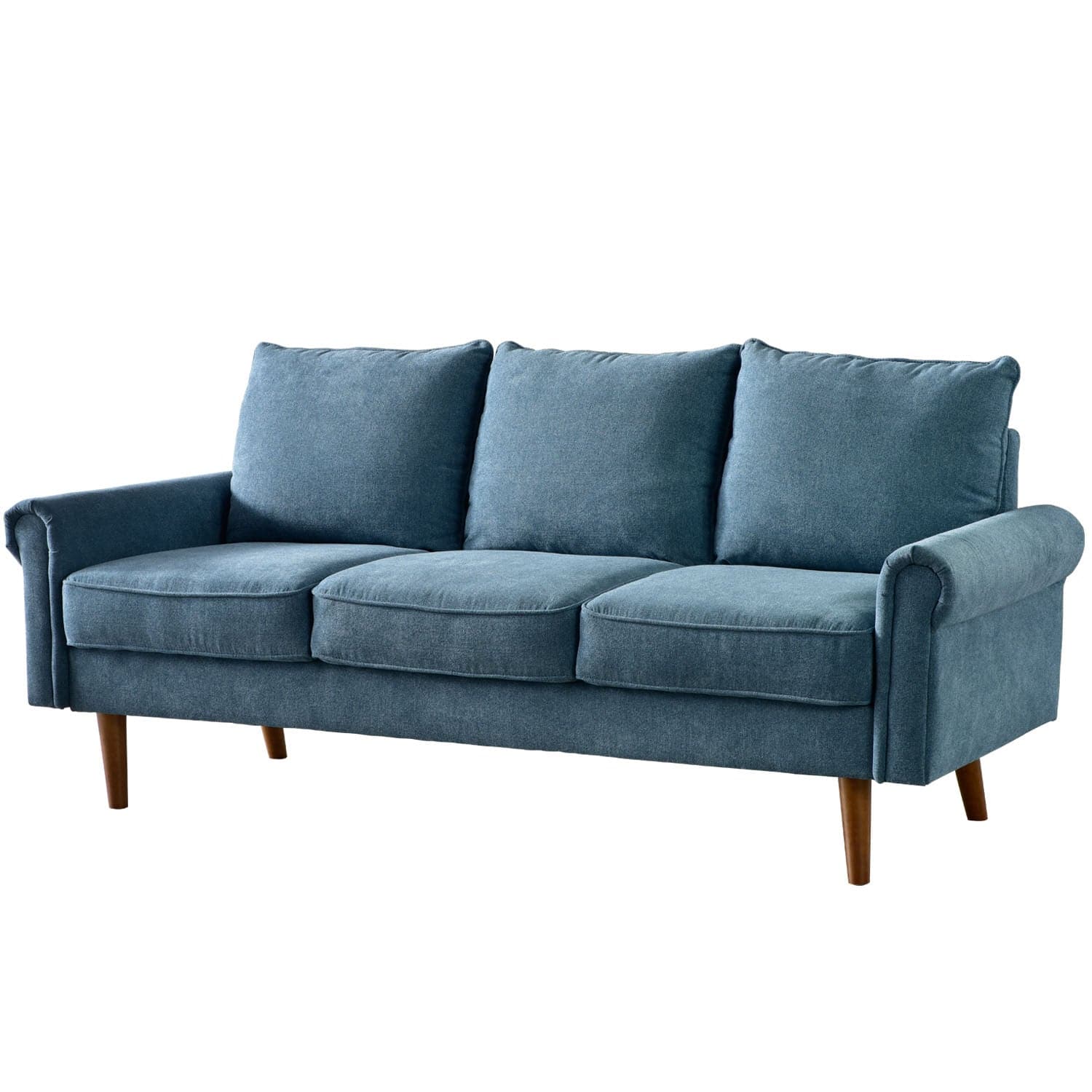 Living Room 73.6'' Wide Suede or Line Fabric Sofa, 6 Colors