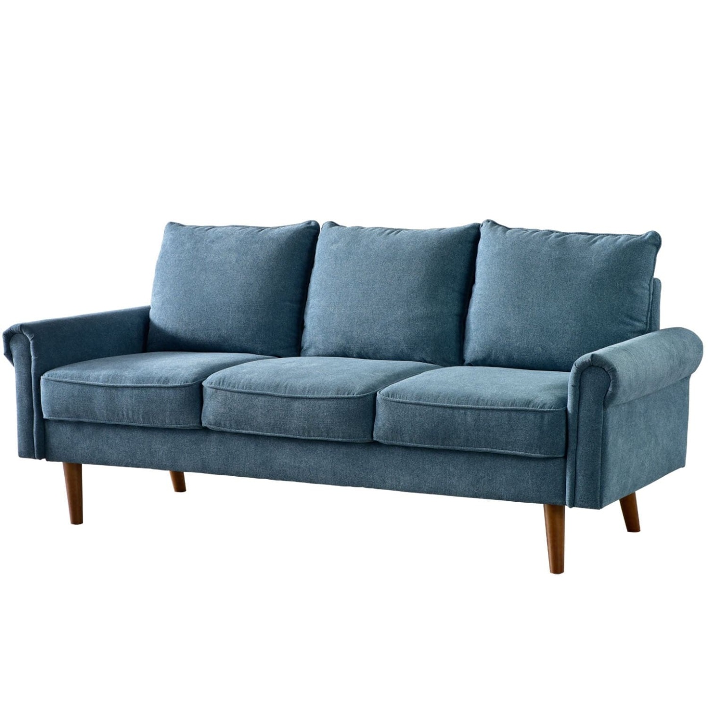 Living Room 73.6'' Wide Suede or Line Fabric Sofa, 6 Colors