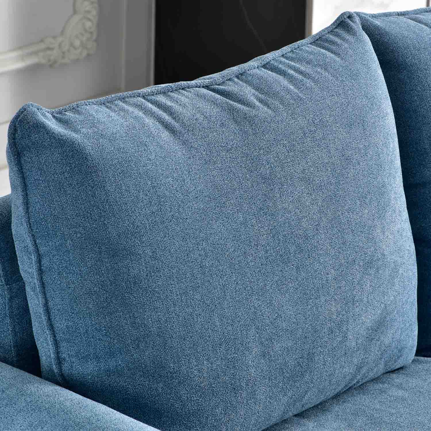 Living Room 73.6'' Wide Suede or Line Fabric Sofa, 6 Colors