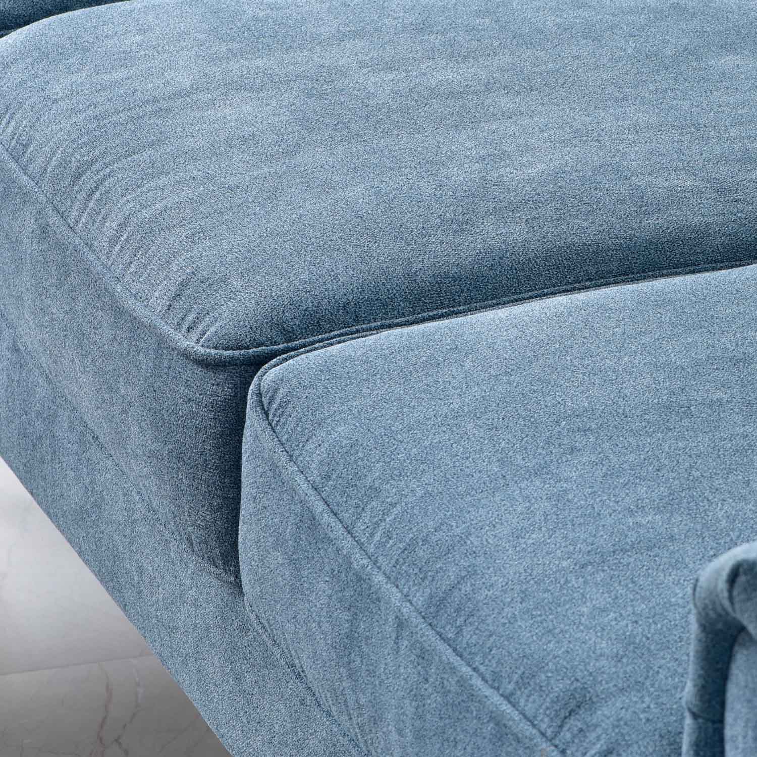 Living Room 73.6'' Wide Suede or Line Fabric Sofa, 6 Colors